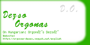 dezso orgonas business card